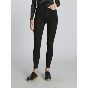 NWT Everlane Womens The Way High Skinny Jeans Black Size 23 Crop Minimalist Punk
